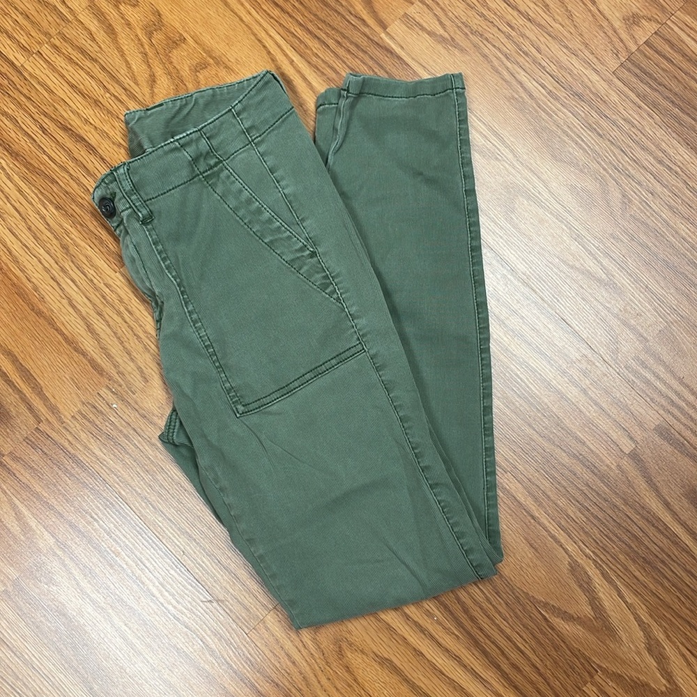CAbi Olive Green Utility Crop Pants